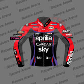 Aleix Espargaro Aprilia MotoGP 2023 Motorcycle Leather Racing Jacket Front