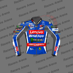 Francesco Bagnaia Blue Ducati 2024 Motorcycle Leather Race Jacket Front