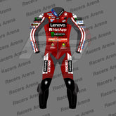 Francesco Bagnaia Ducati MotoGP 2026 Motorcycle Race Leather Suit Front