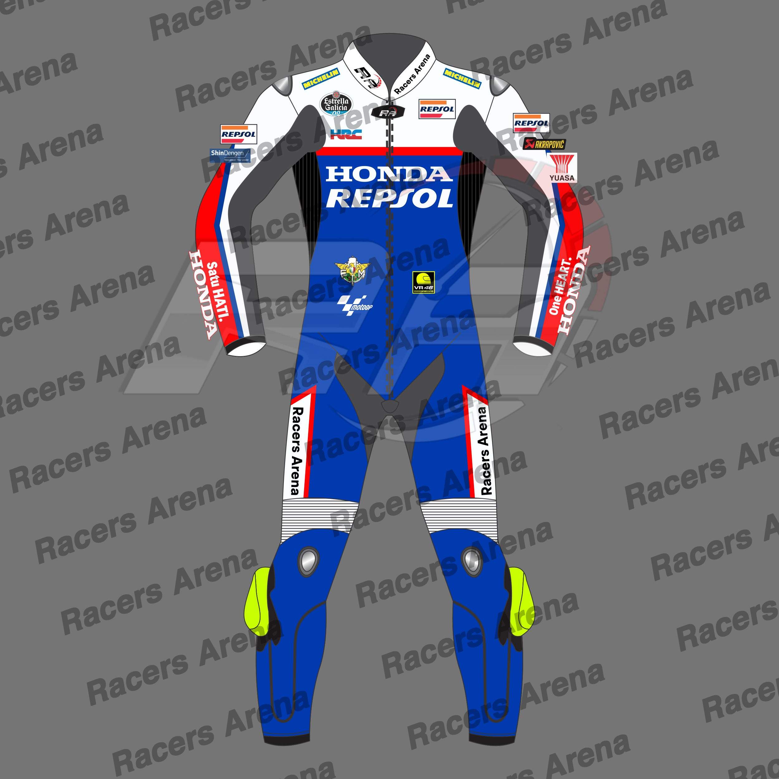 Joan Mir Honda Repsol British GP 2024 Motorcycle Leather Race Suit Front