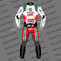 Johann Zarco Honda Castrol MotoGP 2024 Motorbike Leather Race Suit Back