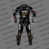 Maverick Vinales Aprilia Winter Test 2024 Motorcycle Leather Racing Suit Front