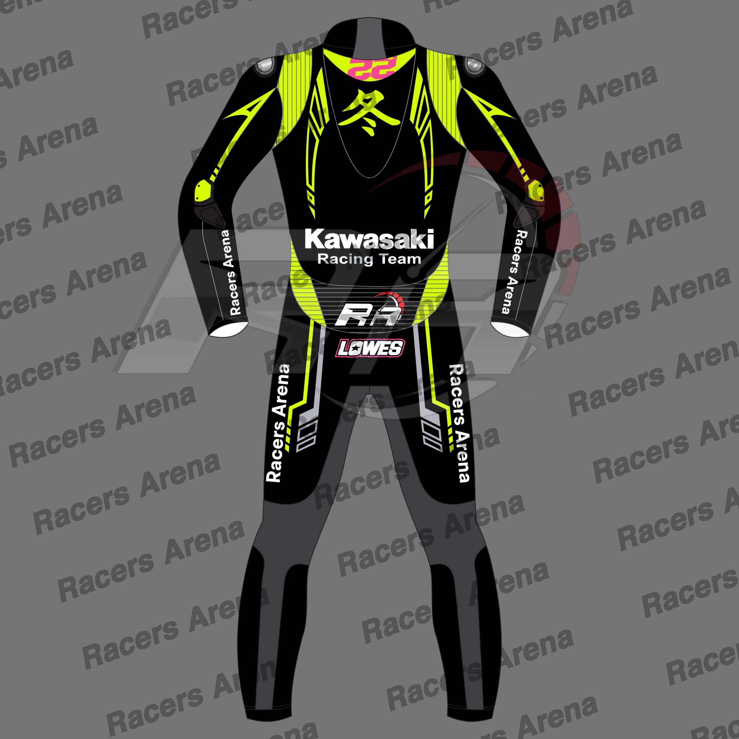Alex Lowes 1 Piece Winter Test 2023 Motorcycle Leather Race Suit Back