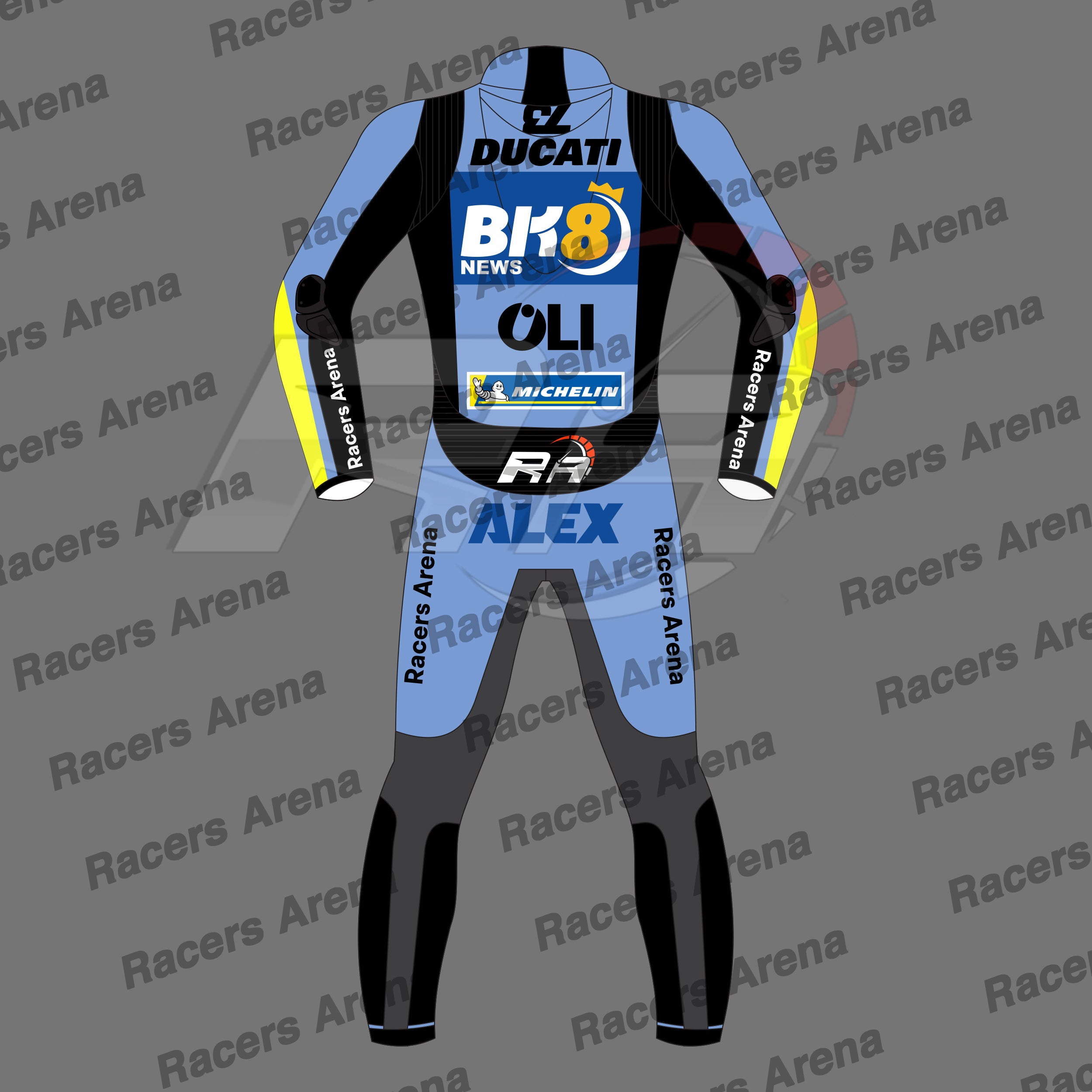 Alex Marquez Ducati Gresini MotoGP 2026 Motorcycle Leather Race Suit Back