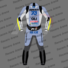 Alex Marquez MotoGP 2025 Gresini Ducati Motorcycle Leather Race Suit Back