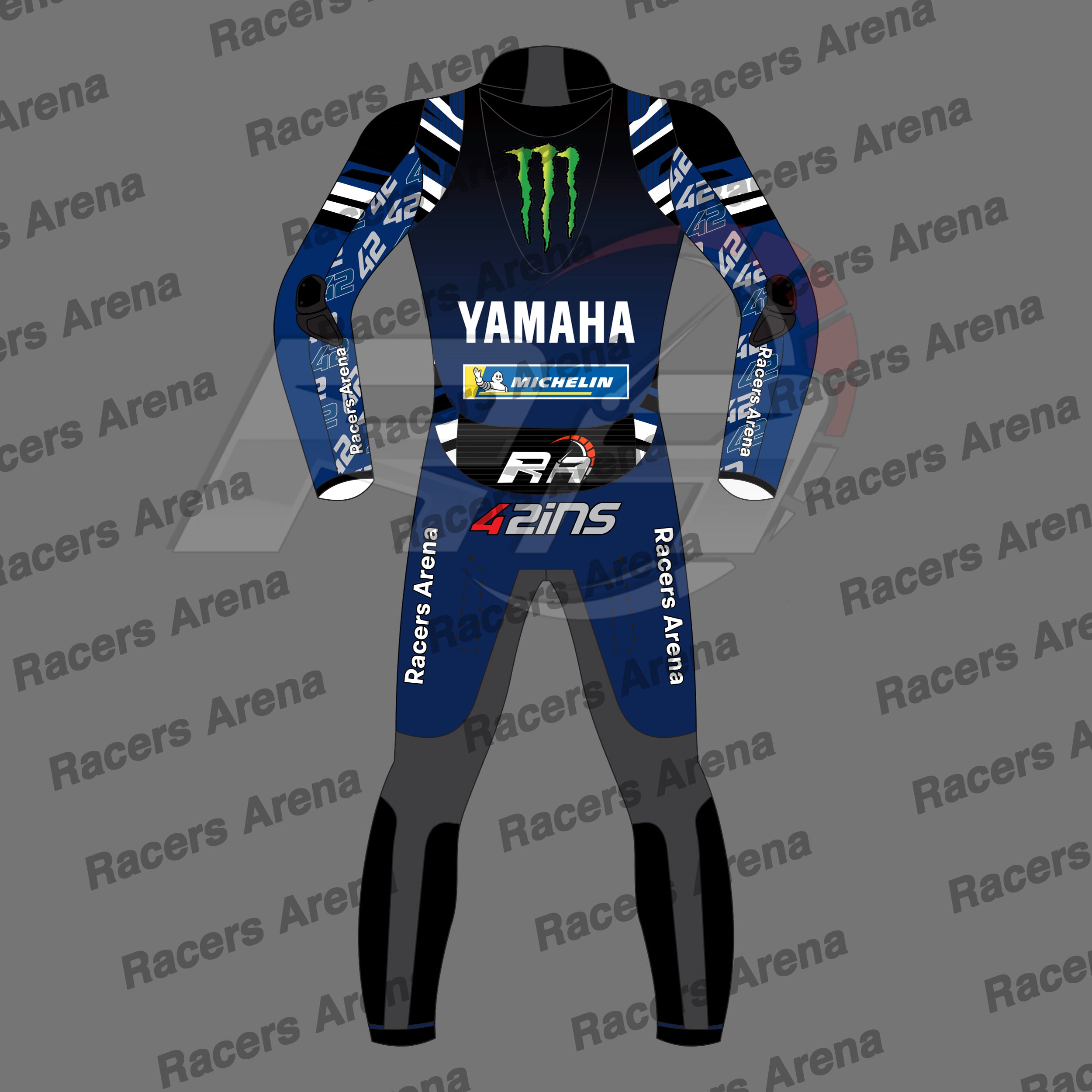 Alex Rins Monster Energy Yamaha MotoGP 2026 Race Leather Suit Back