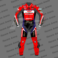 Diogo Moreira Honda LCR MotoGP 2026 Motorbike Leather Race Suit Front
