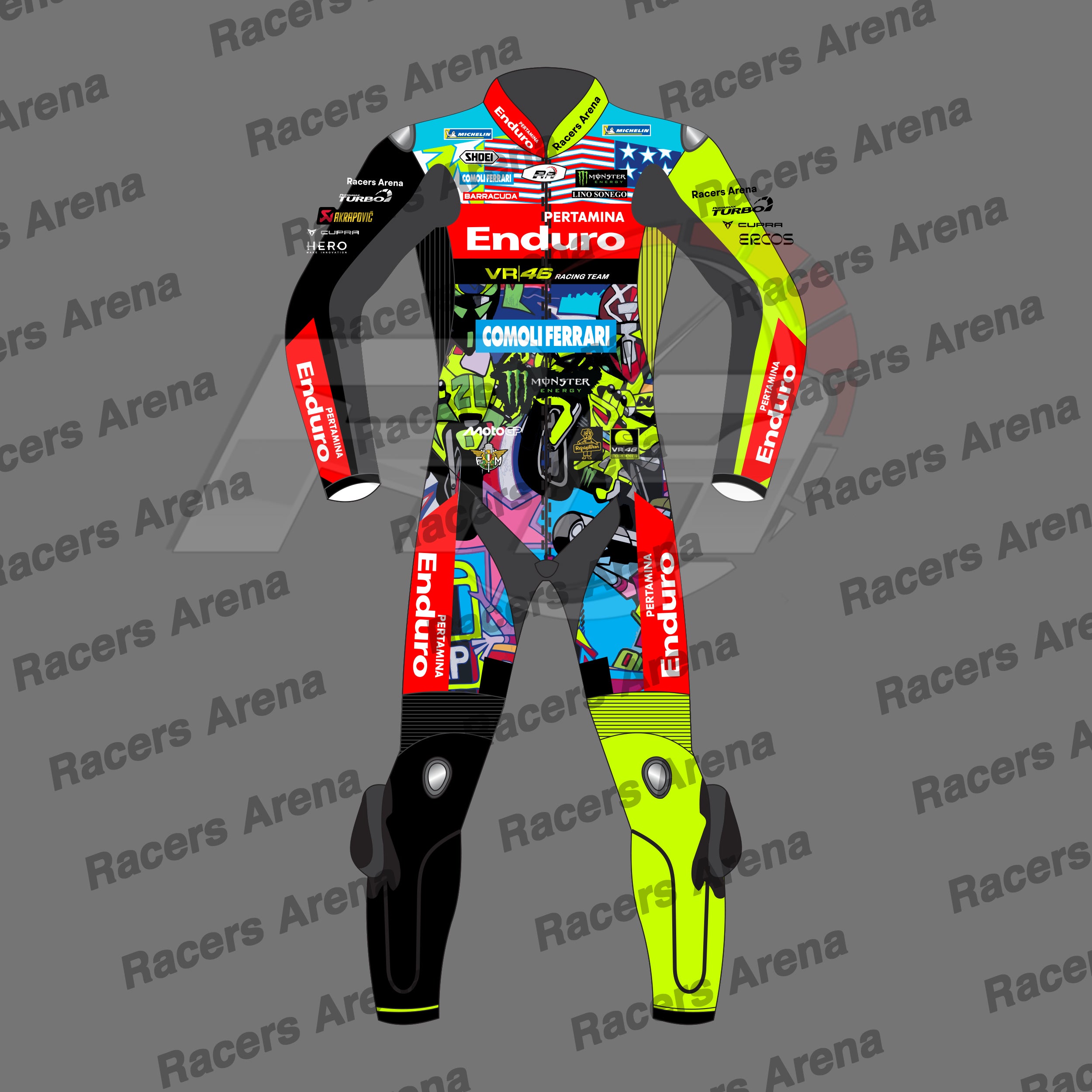 Fabio Di Giannantonio Ducati Pertamina Enduro VR46 MotoGP 2026 Leather Race Suit Front