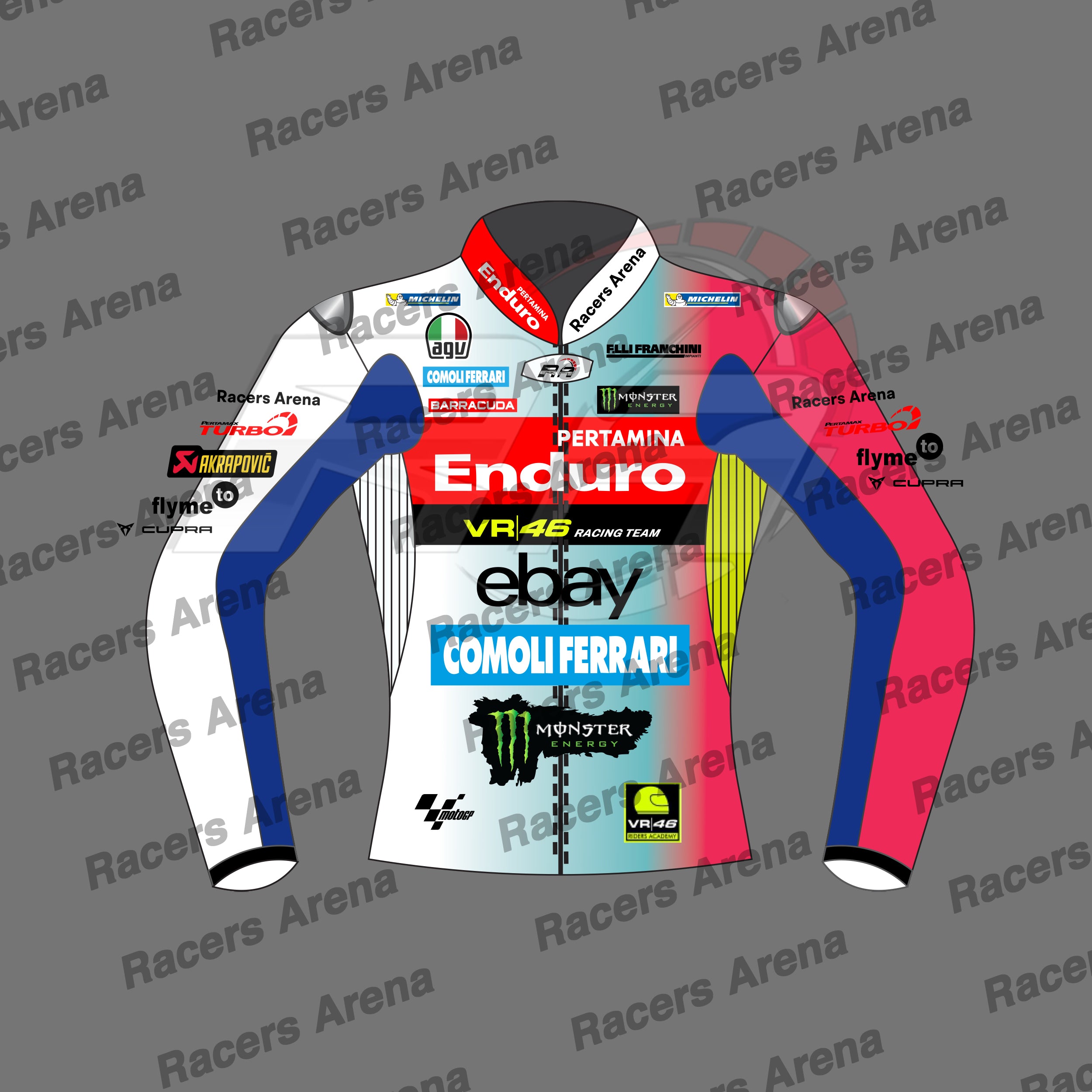 Fabio Di Giannantonio Pertamina Enduro VR46 2025 Leather Race Jacket Front