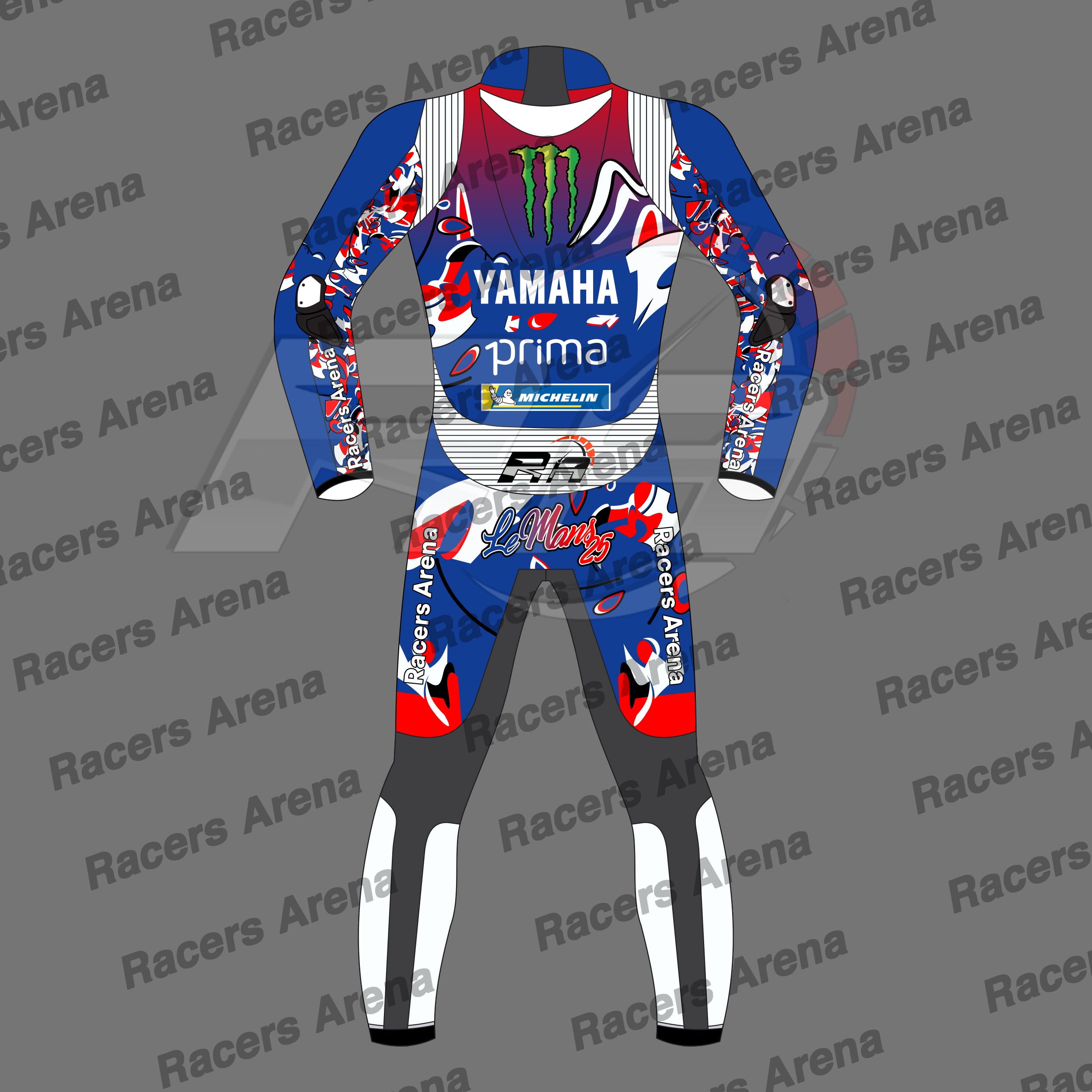 Fabio Quartararo Le Mans Yamaha 2025 Motorcycle Leather Race Suit Back