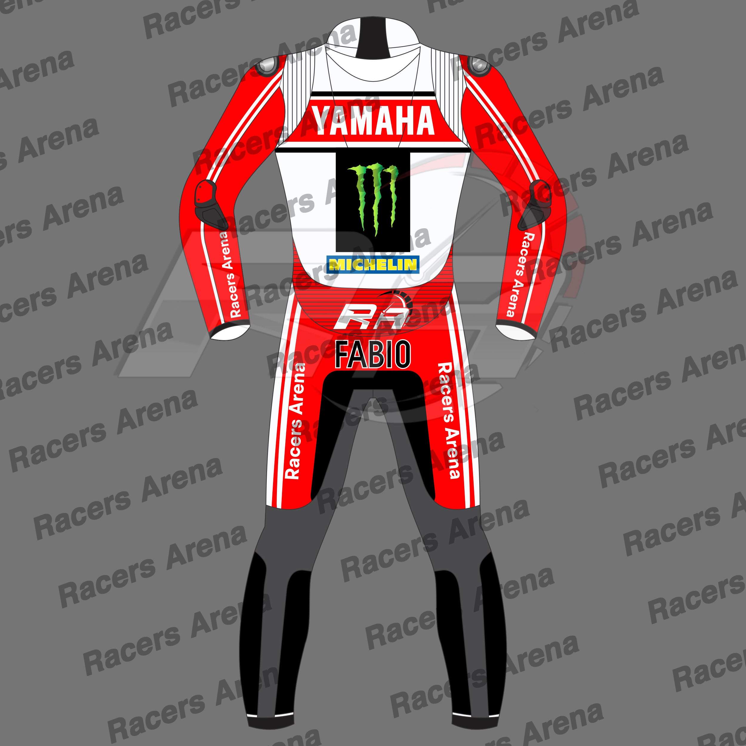 Fabio Quartararo Yamaha British GP 2024 Motorcycle Leather Race Suit Back