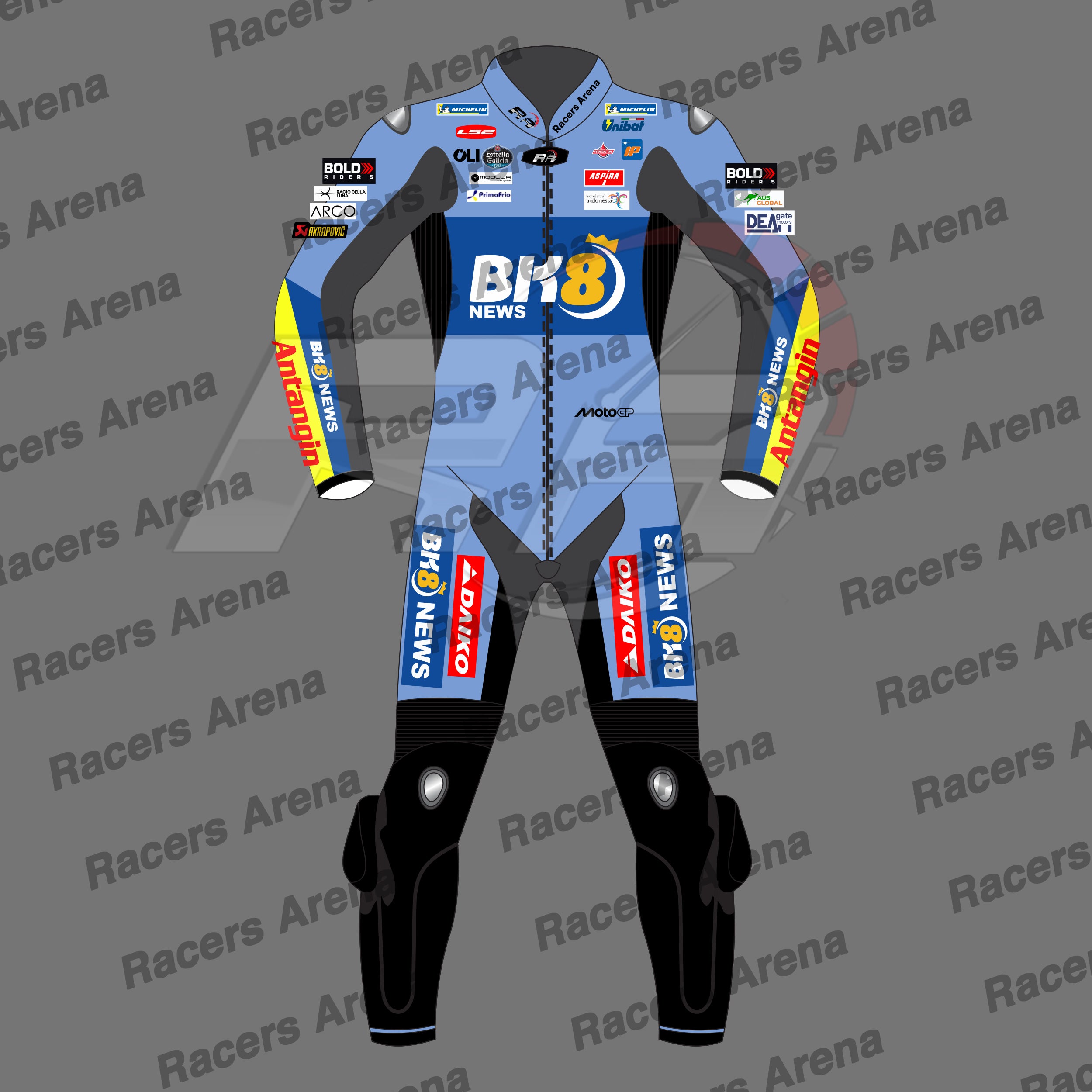 Fermin Aldeguer Ducati Gresini MotoGP 2026 Motorcycle Leather Race Suit Front