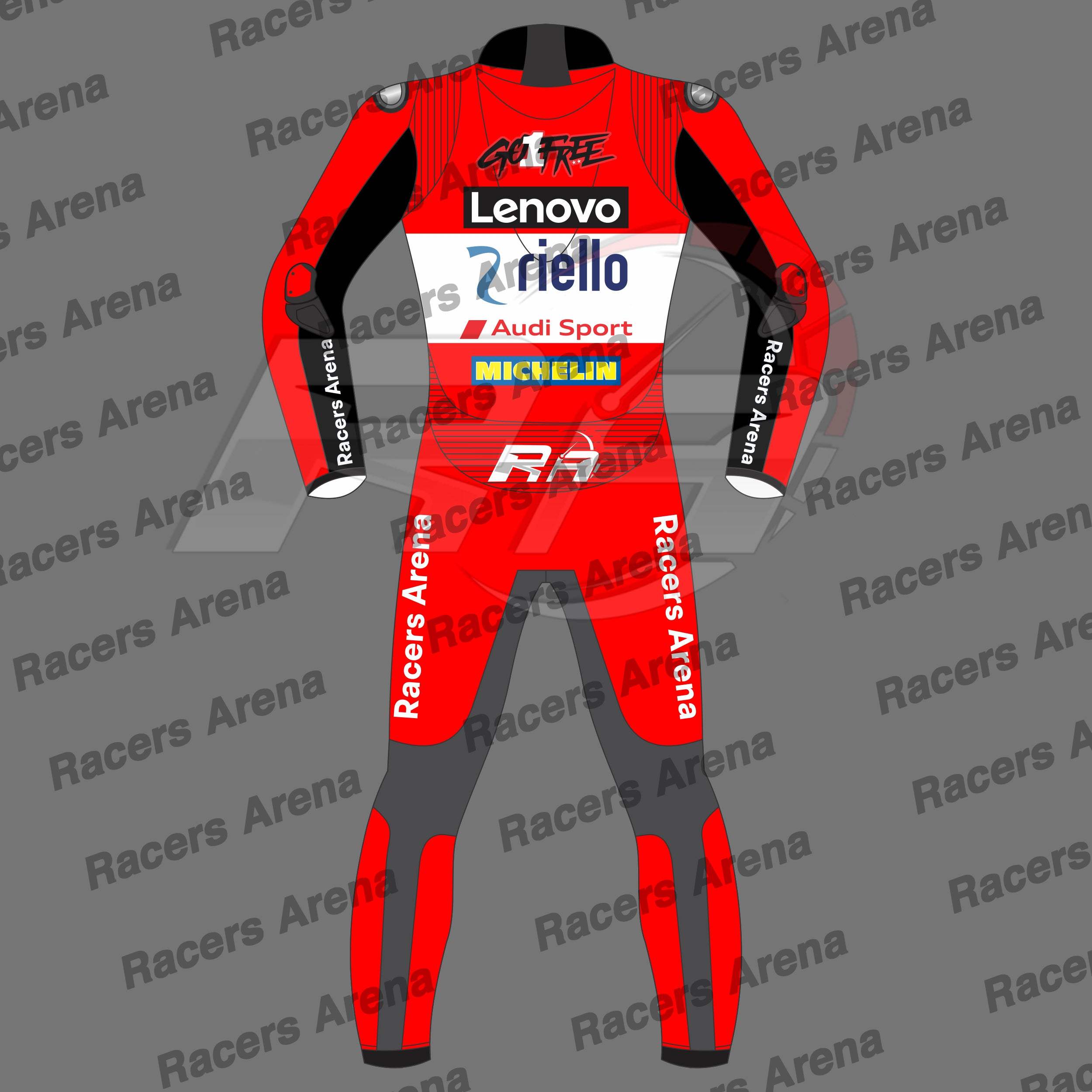 Francesco Bagnaia British GP 2024 Motorbike Leather Race Suit Back