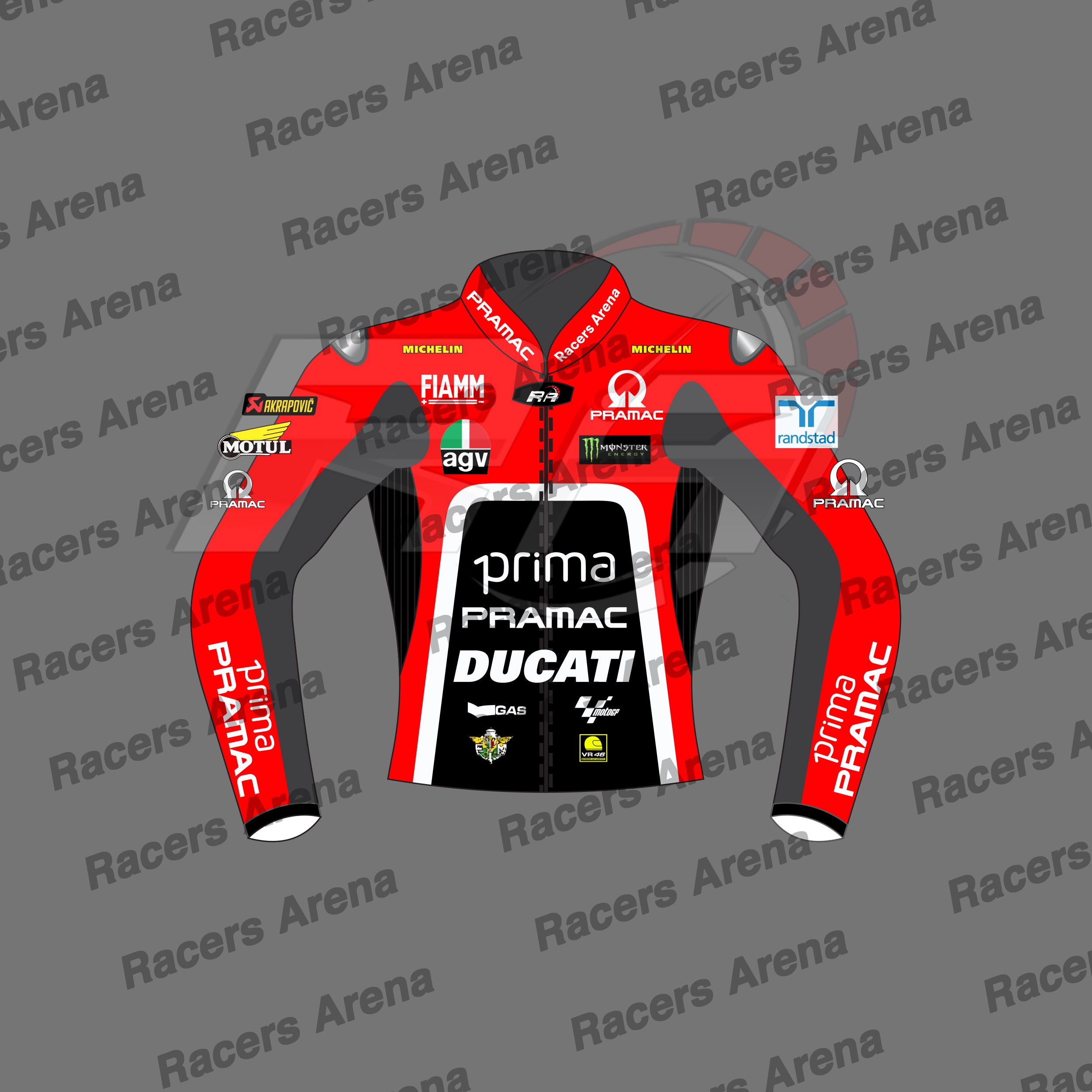 Franco Morbidelli Ducati British GP 2024 Motorcycle Leather Jacket Front