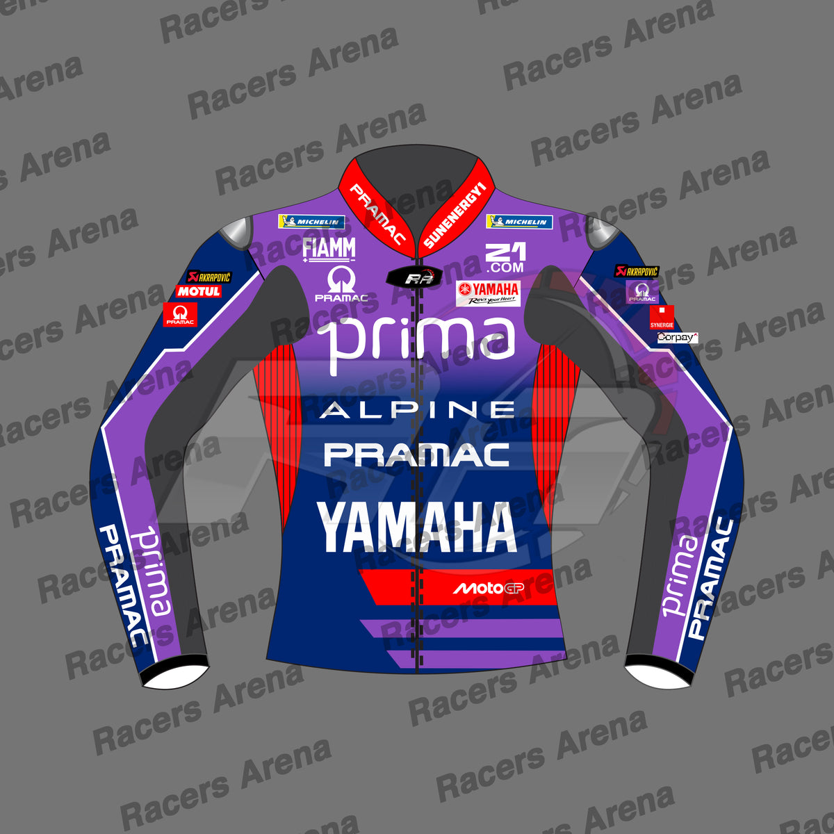 Jack Miller Pramac Yamaha MotoGP 2026 Leather Race Jacket Front