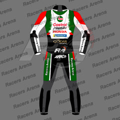 Johann Zarco Castrol Honda LCR MotoGP 2026 Motorcycle Leather Race Suit Back