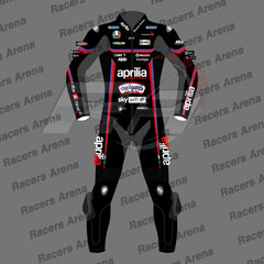 Jorge Martin Aprilia 2025 Motorcycle Leather Racing Suit Front