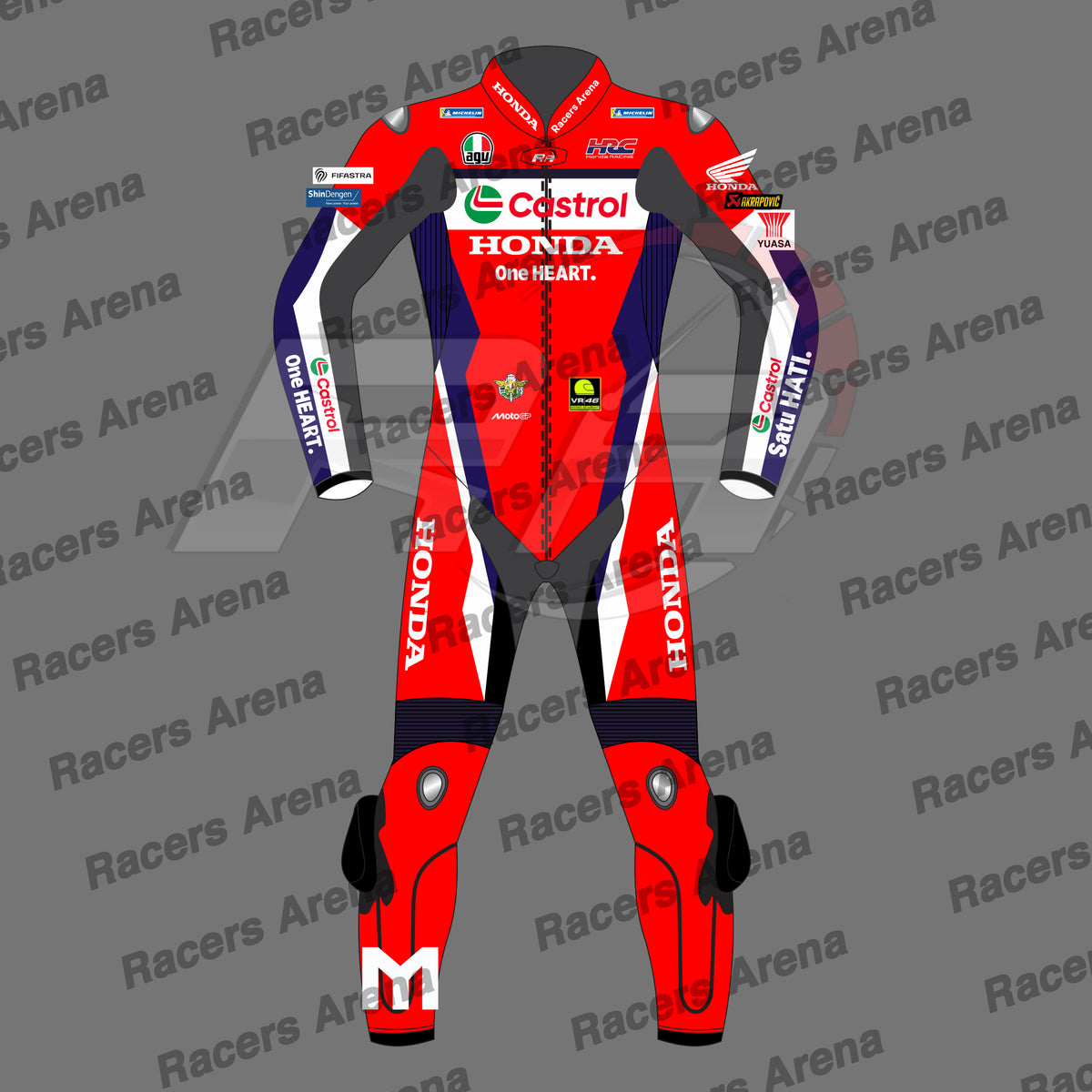 Luca Marini Honda HRC Castrol MotoGP 2026 Motorbike Race Leather Front