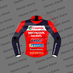 Luca Marini MotoGP 2025 Honda Motorcycle Leather Riding Jacket Back