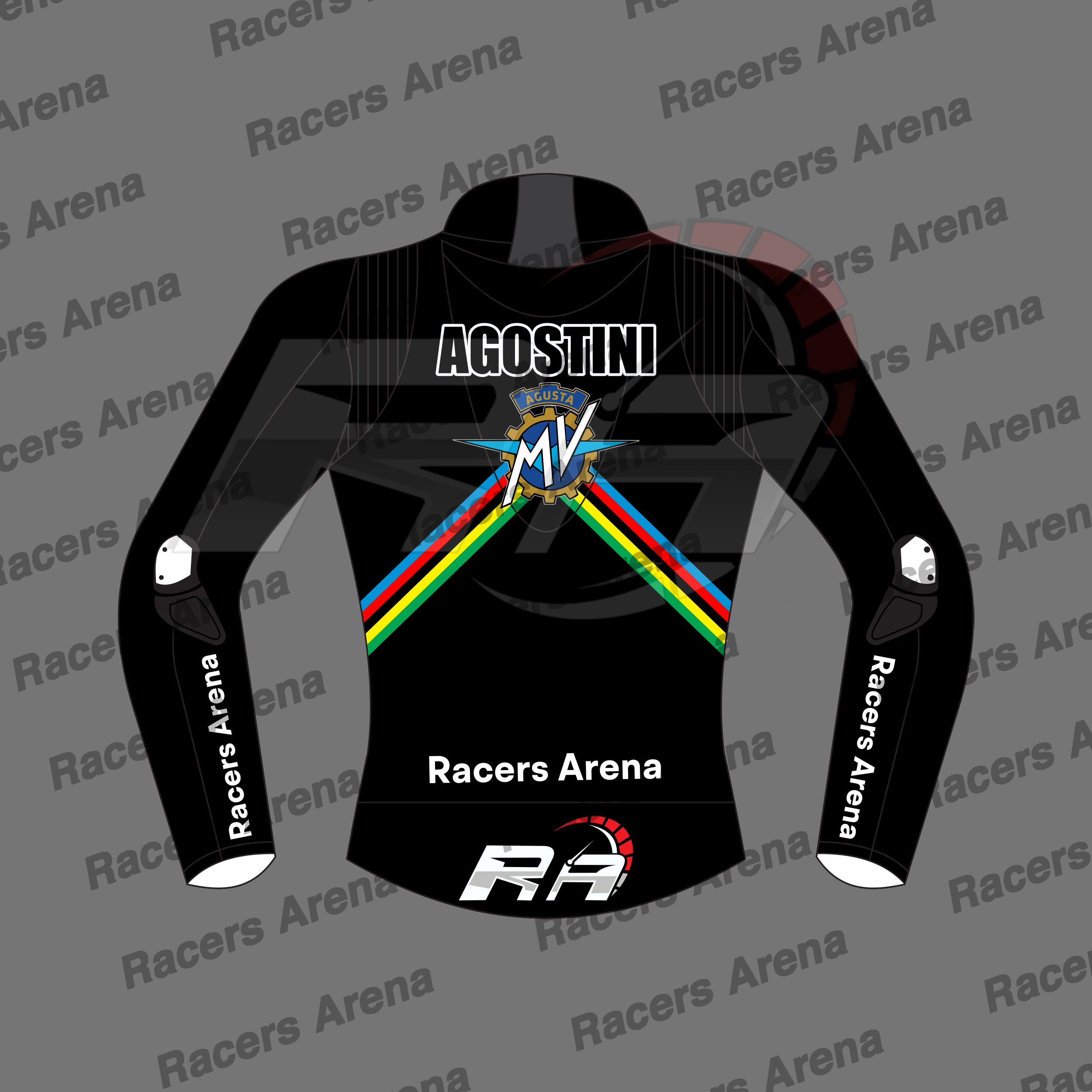 MV Agusta 2025 Motorcycle Race Leather Jacket Back