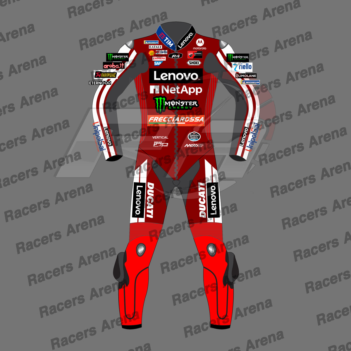 Marc Marquez Ducati MotoGP 2026 Motorcycle Leather Race Suit Front