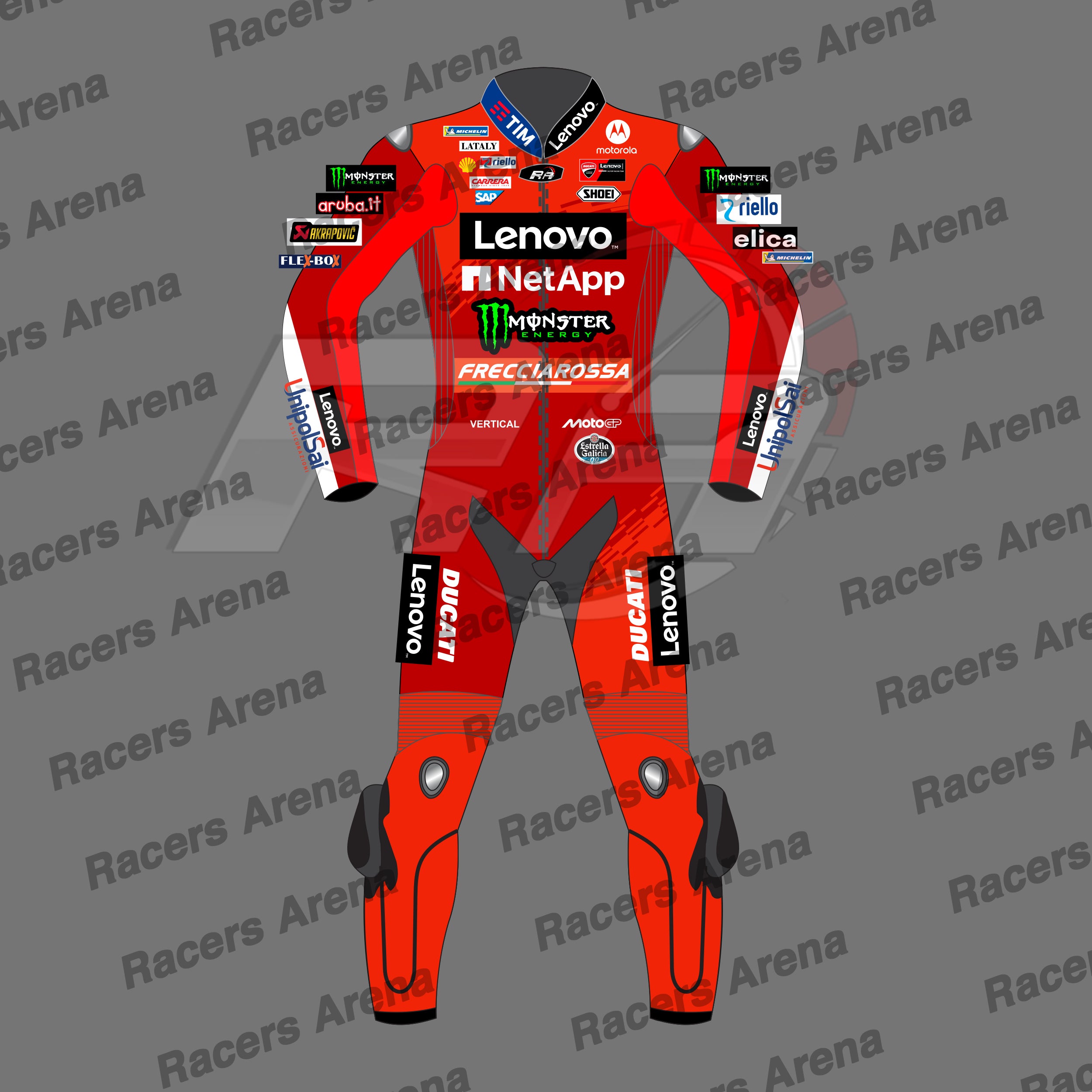 Marc Marquez MotoGP Ducati Motorcycle Leather Race Suit 2025 Front