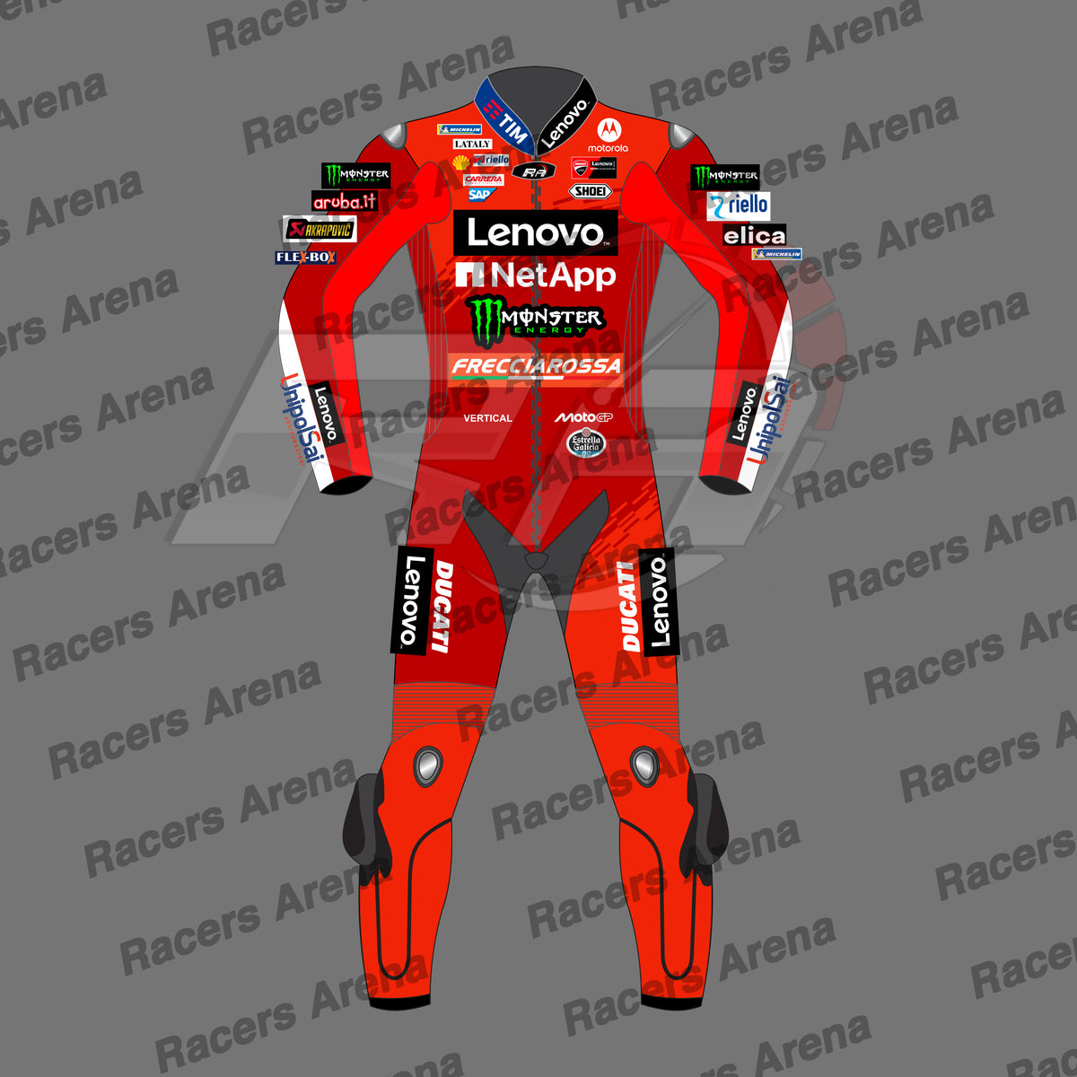 Marc Marquez MotoGP Ducati Motorcycle Leather Race Suit 2025 Front