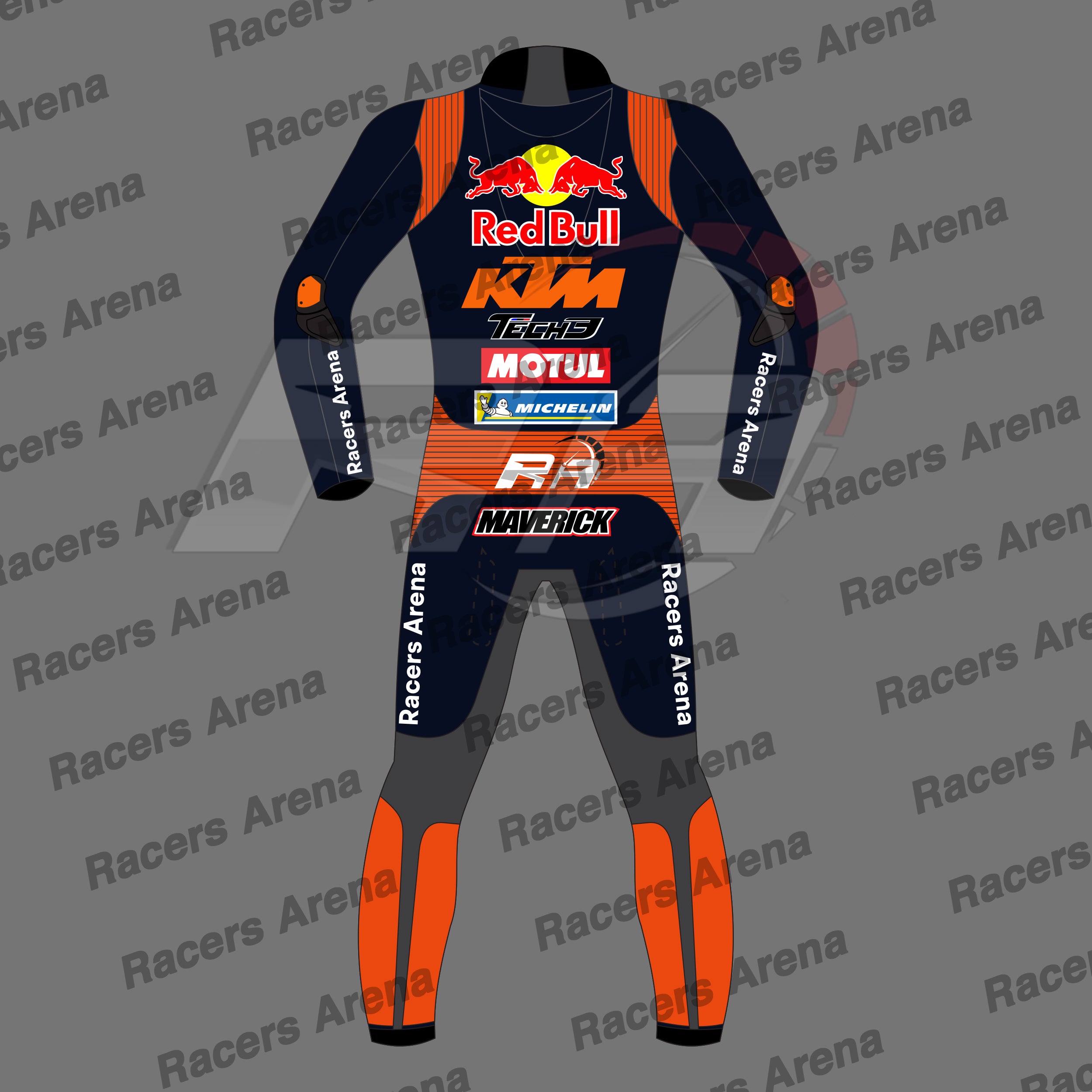 Maverick Vinales 2025 KTM Motorcycle Race Leather Suit Back