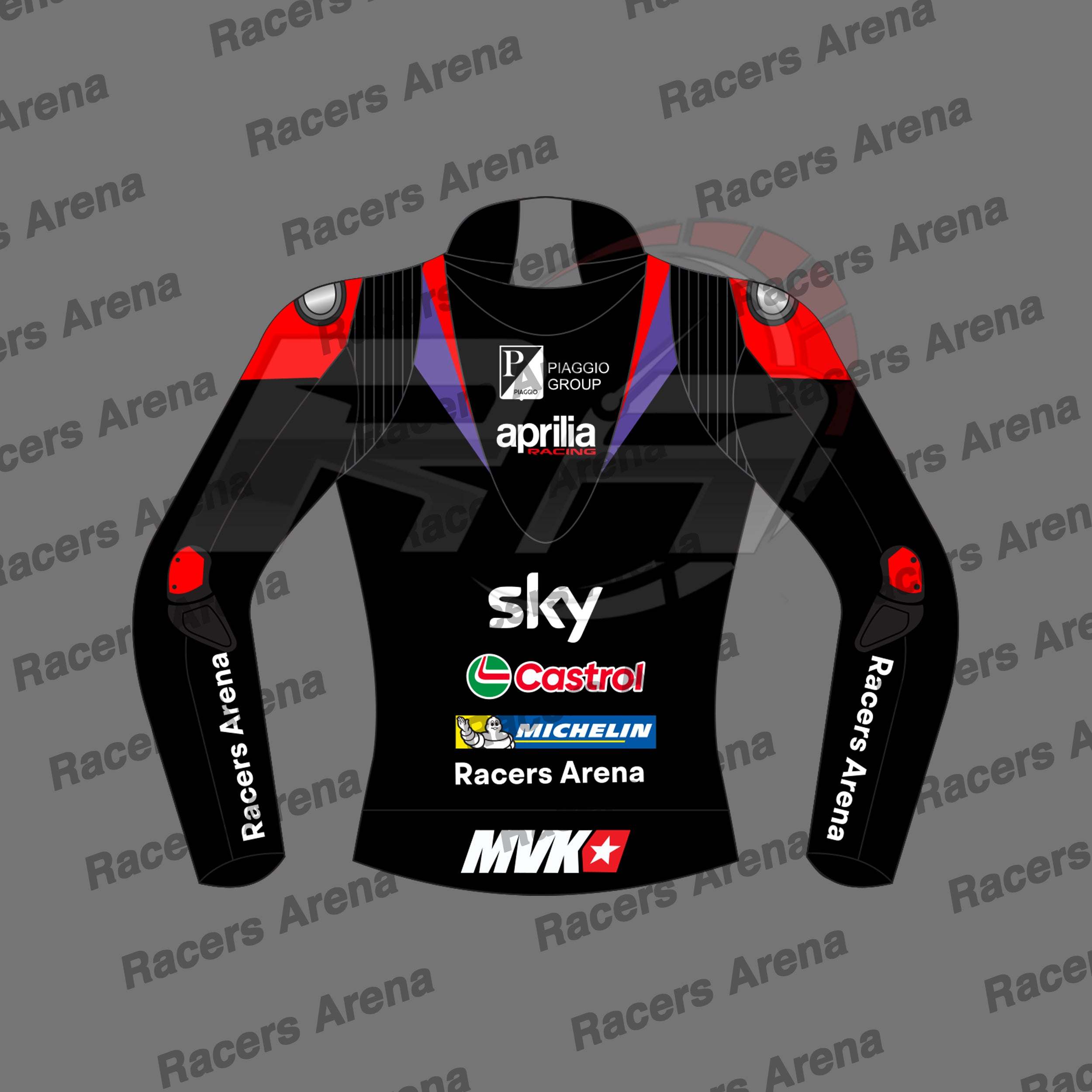 Maverick Vinales Aprilia 2024 MOTOGP Motorcycle Leather Race Jacket Back