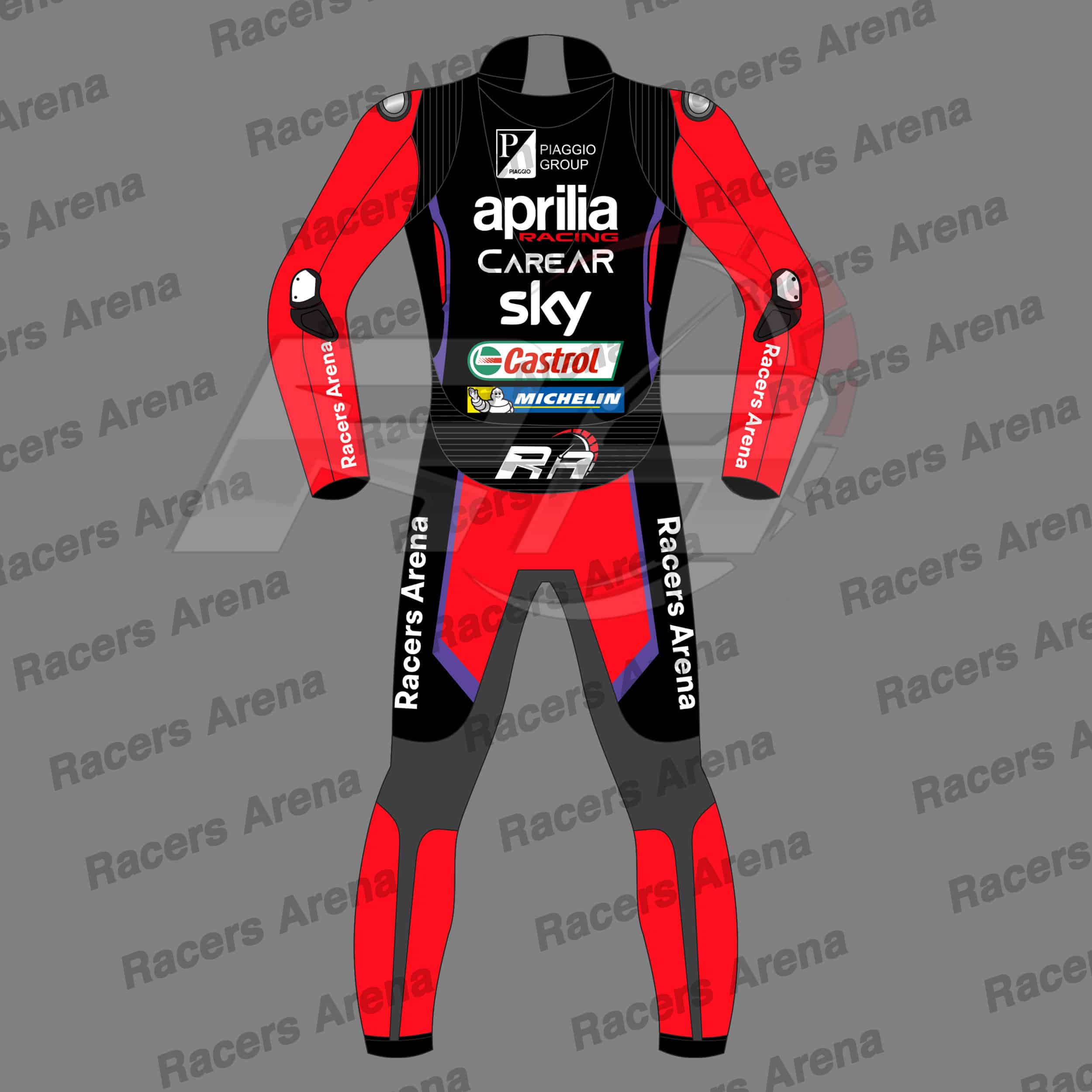 Maverick Vinales Aprilia MotoGP 2023 Motorcycle Leather Racing Suit Back