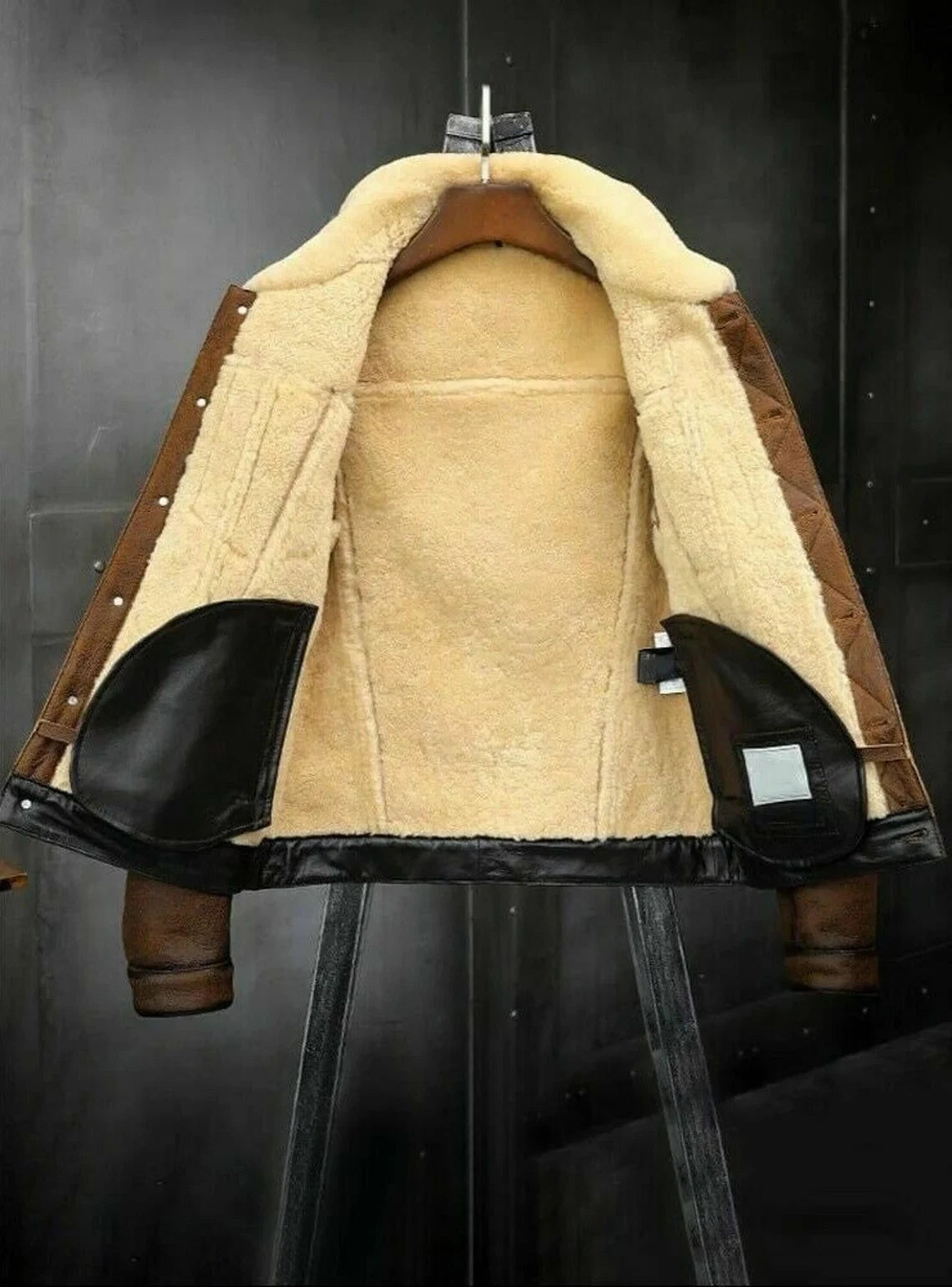 Men’s B3 Sheepskin Aviator Jacket – Shearling Fur Leather Duffle Coat