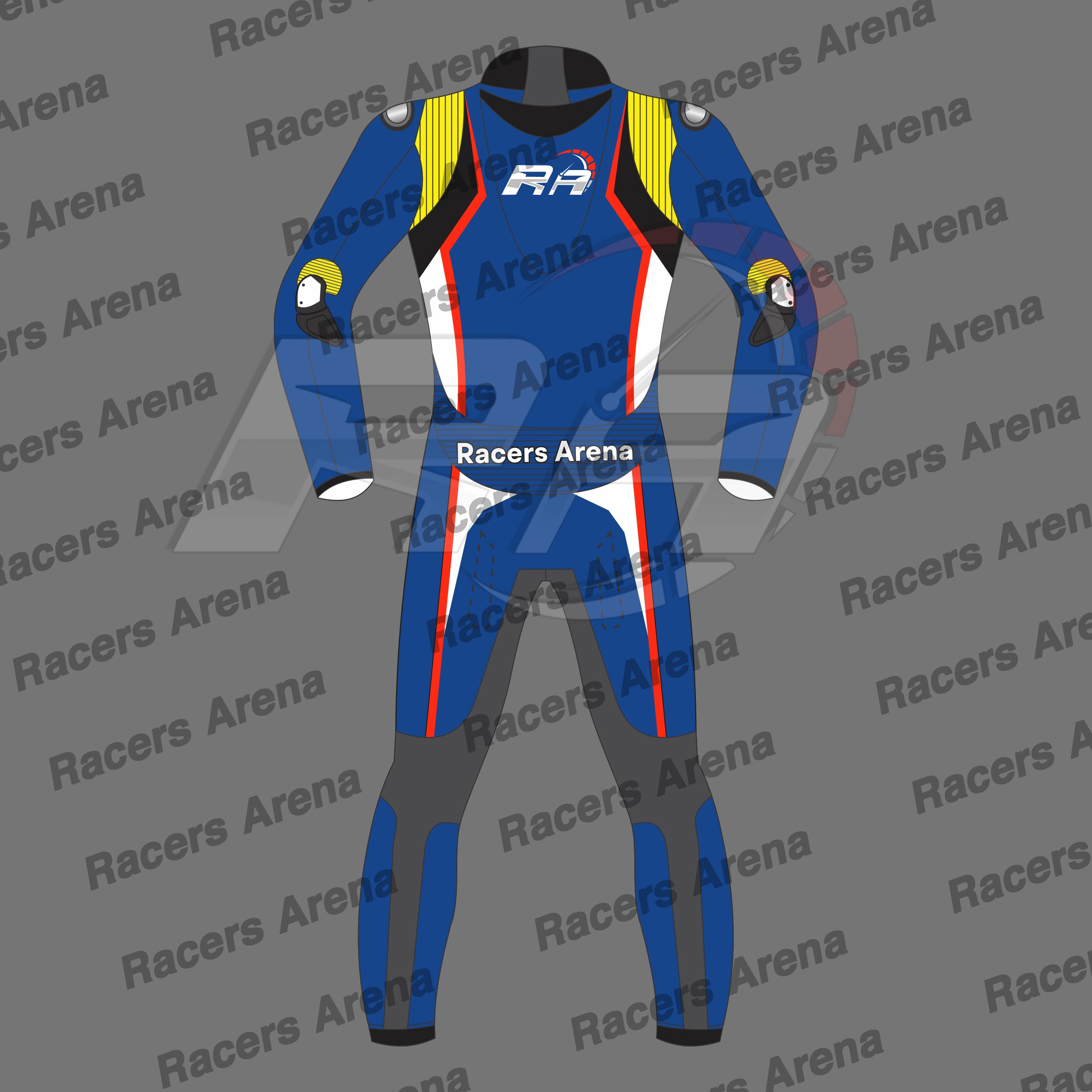 Racers Arena Apex Velocity Motorcycle Race Leather Suit Back