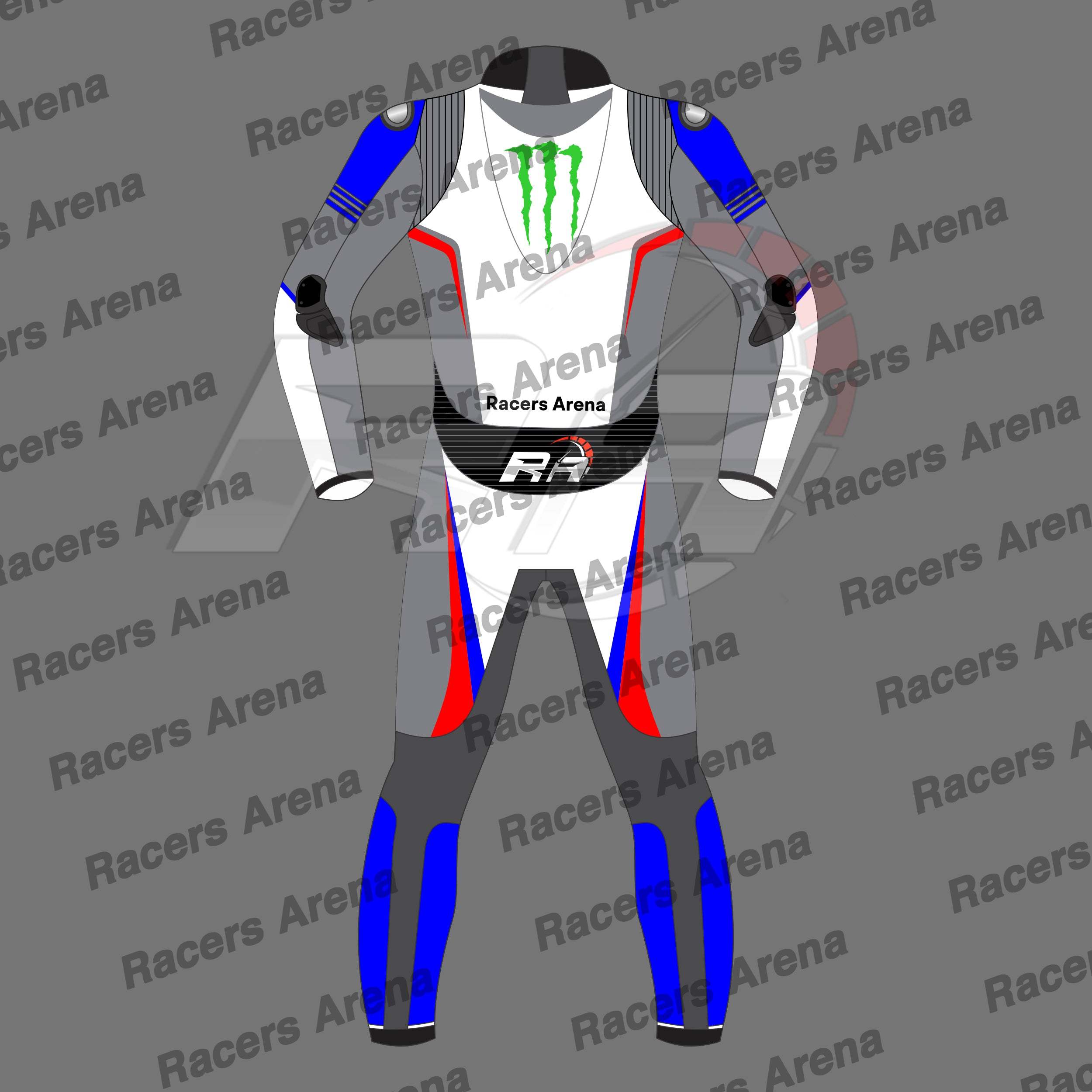 Racers Arena TrackForge Monster Energy Motorcycle Suit Back