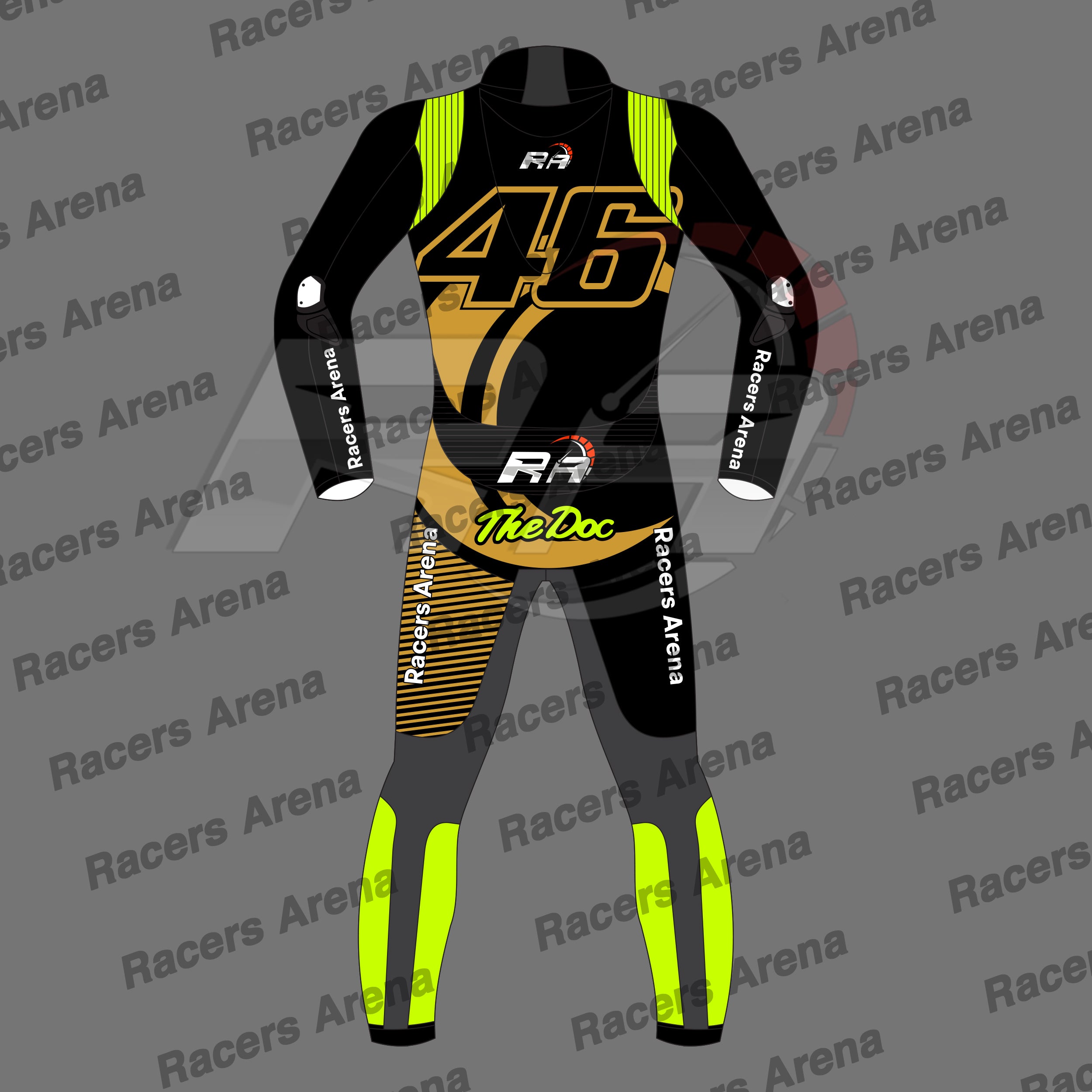 Valentino Rossi 46th Birthday Motorcycle Leather Race Suit Back